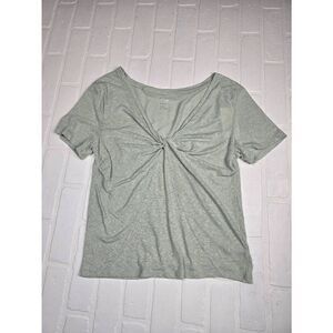A new Day Twisted Green V-Neck Top 3X